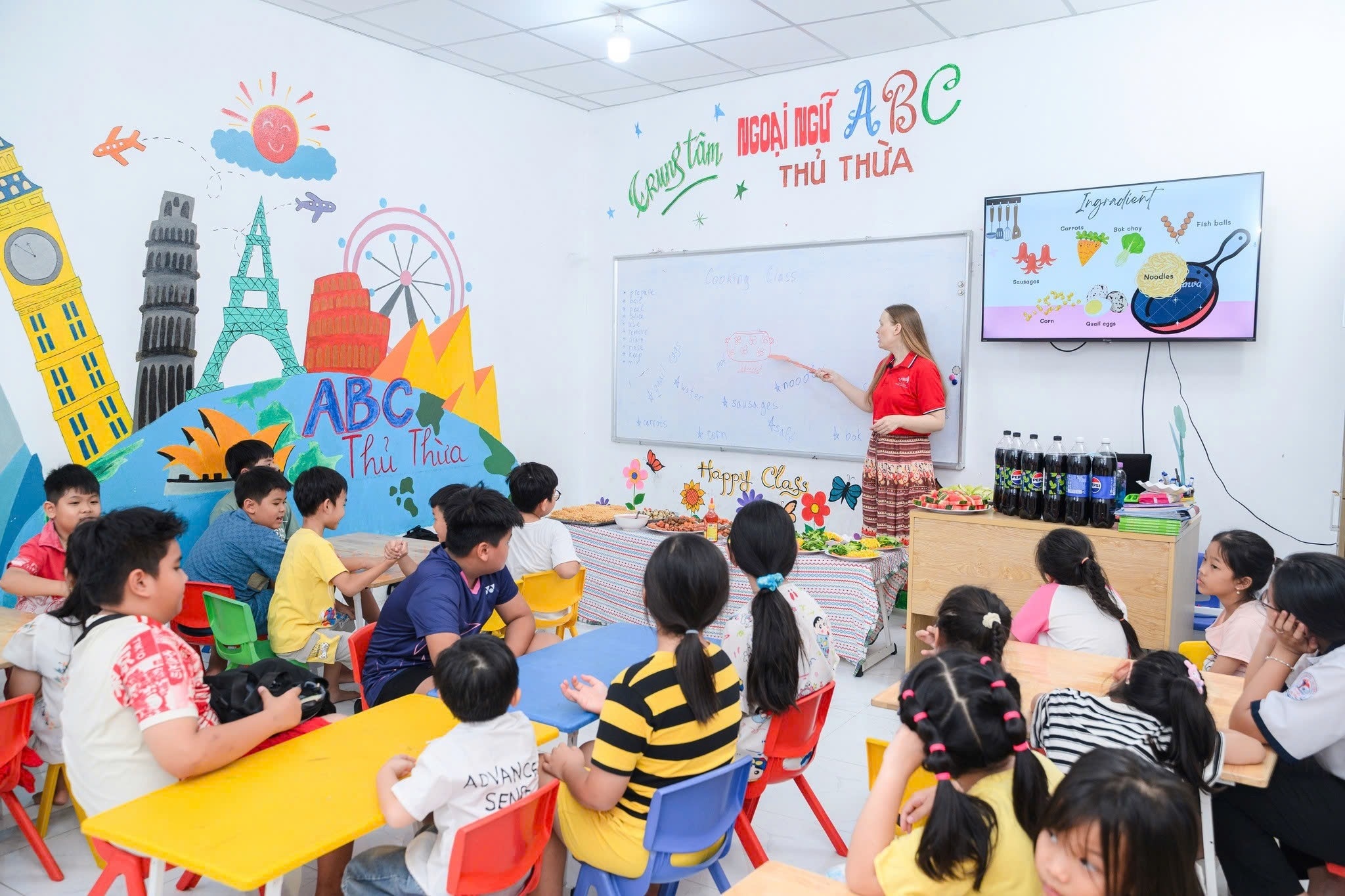 Một tiết học trong khóa hè tại Trung tâm Anh ngữ ABC Thủ Thừa