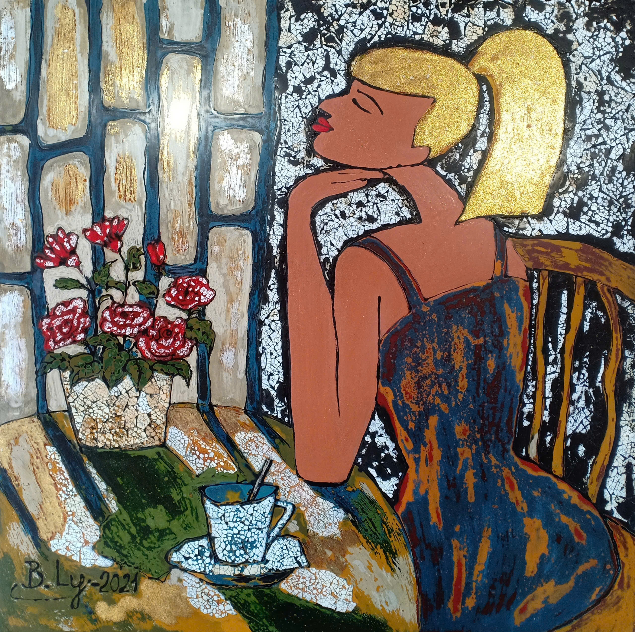 Tác phẩm “Bên ô cửa” được lấy cảm hứng từ sự cách li xã hội trong đại dịch covid - 19