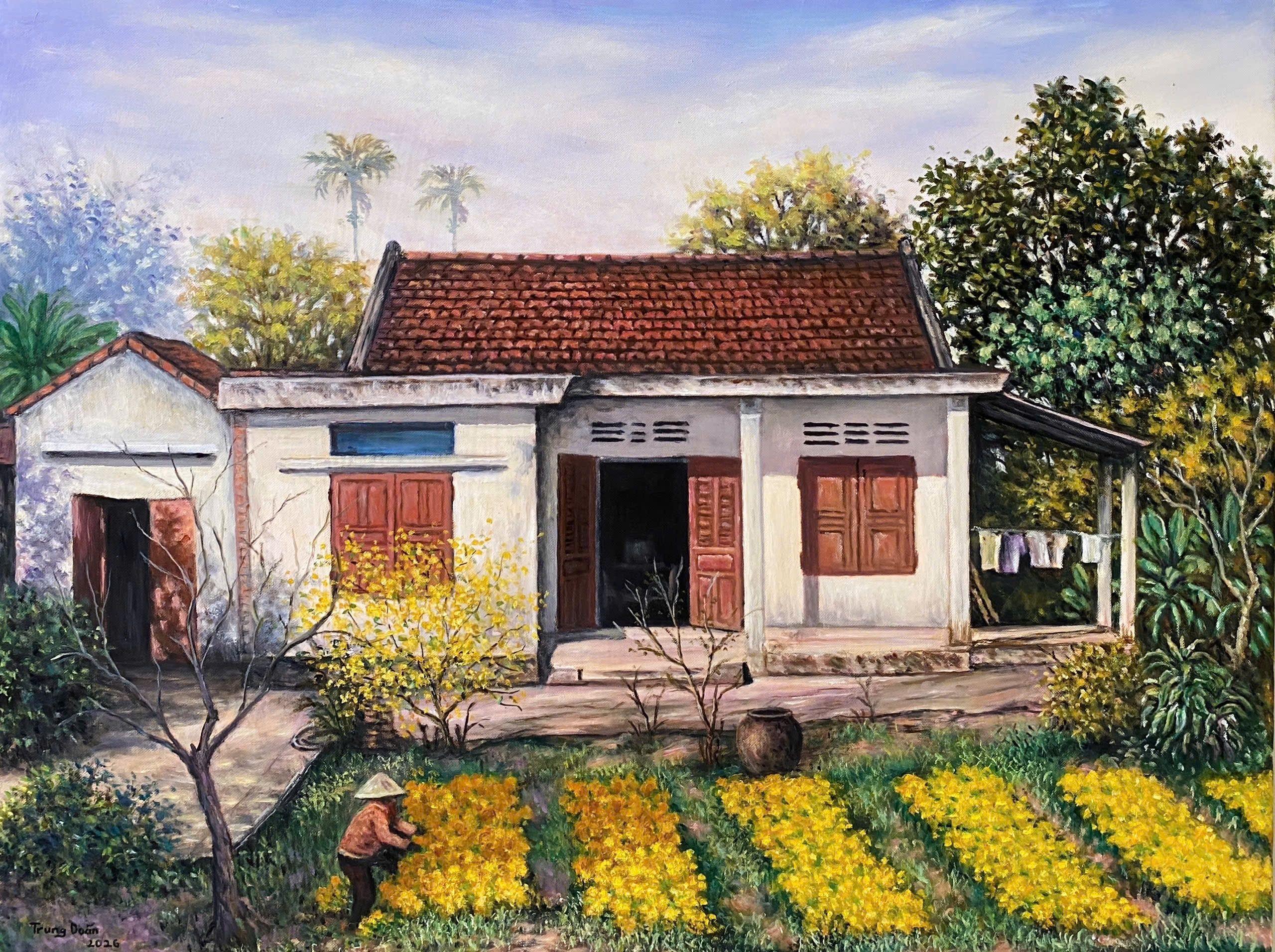 Họa sĩ trẻ Doãn Văn Trung: Người “giữ hồn quê” bằng ánh sáng và ký ức trong tranh sơn dầu