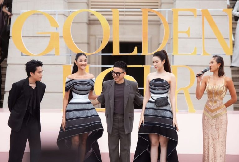 Siêu mẫu Hoàng Thùy trình diễn trong show của nhà thiết kế Hà Duy. Ảnh- Trương Gia Huy