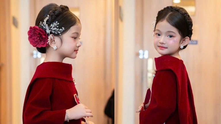 Mẫu nhí Thảo Vy duyên dáng hóa thân thành quý cô trong trang phục áo dài cách tân